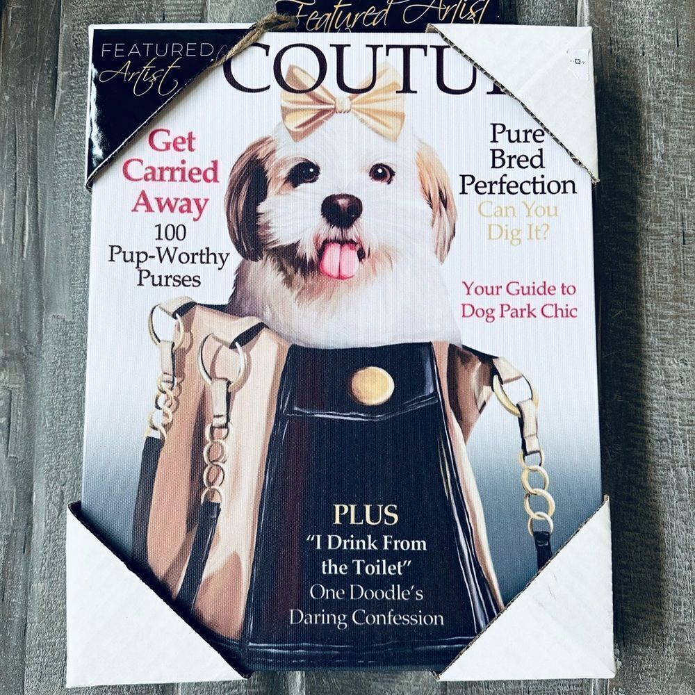 Dog Couture Magazine Cover Canvas Wall Art Decor